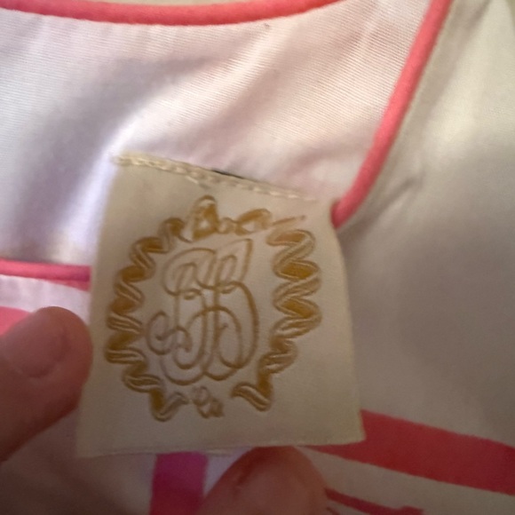 The Beaufort Bonnet Pink and White Sleeveless Dress with Tic-Tac-Toe Design - Picture 5 of 5